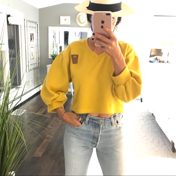 LPA 219 Sweaters - 219 LPA mustard yellow crop sweater small